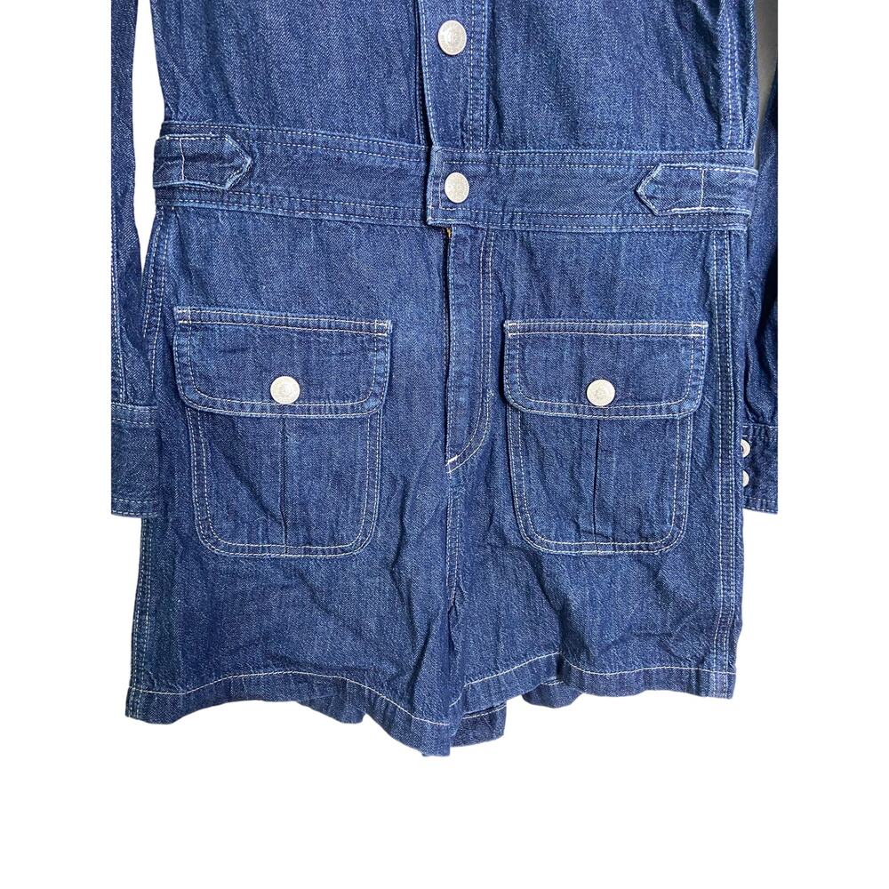 Alexa Chung for AG Loretta Denim Romper Long Sleeve Western Cowboy Country Small - Picture 6 of 8